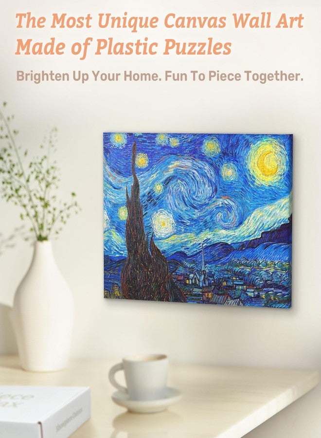 PieceRelax Puzzle Canvas Wall Art 366 Plastic Pieces for Adults - Vincent Van Gogh - The Starry Night - Unique Gift & Home Décor with Jigsaw Puzzle Artwork for Living Room Bedroom [HN1306] - Image 2